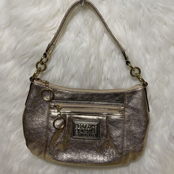 Coach Poppy Gold Groovy Shoulder/Crossbody Purse - Picture 1 of 14